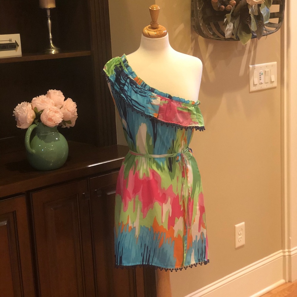 Mud Pie Asymmetrical Watercolor Dress